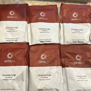 Optavia lot of 5 Chocolate Fudge Puddings & 1 FrostyCoffee Soft Serve “expired”
